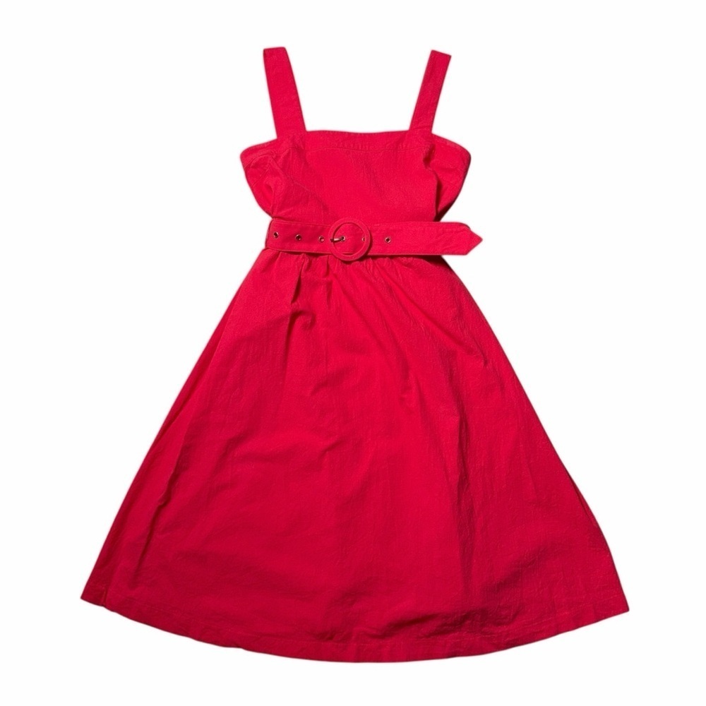 Oddi Boutique Red Retro A-Line Midi Dress Womens S